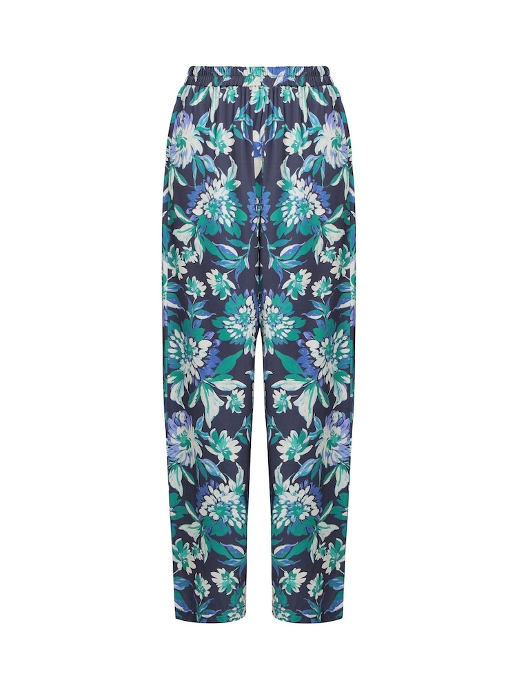 Gina Bacconi Blue Quinn Satin Pull On Wide Leg Trousers - Image 6 of 6