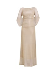 Gina Bacconi Gold Joanna Metallic Knit Maxi Dress - Image 7 of 7