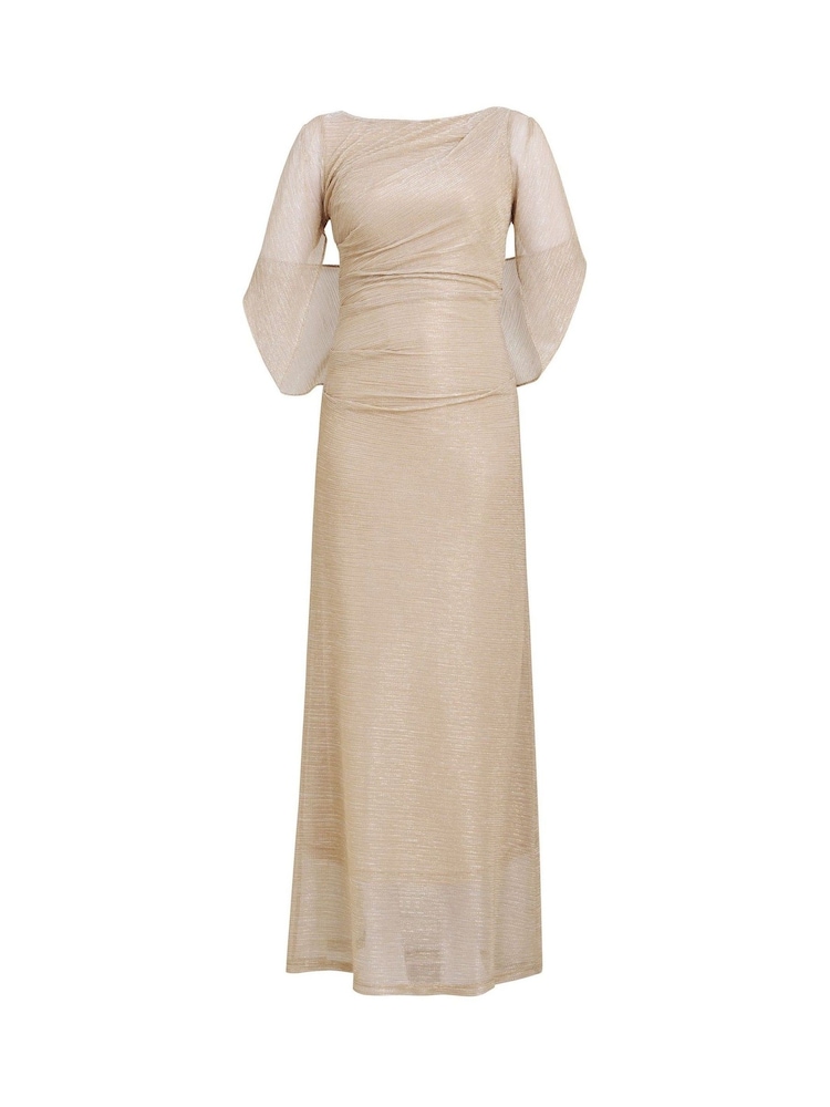 Gina Bacconi Gold Joanna Metallic Knit Maxi Dress - Image 7 of 7