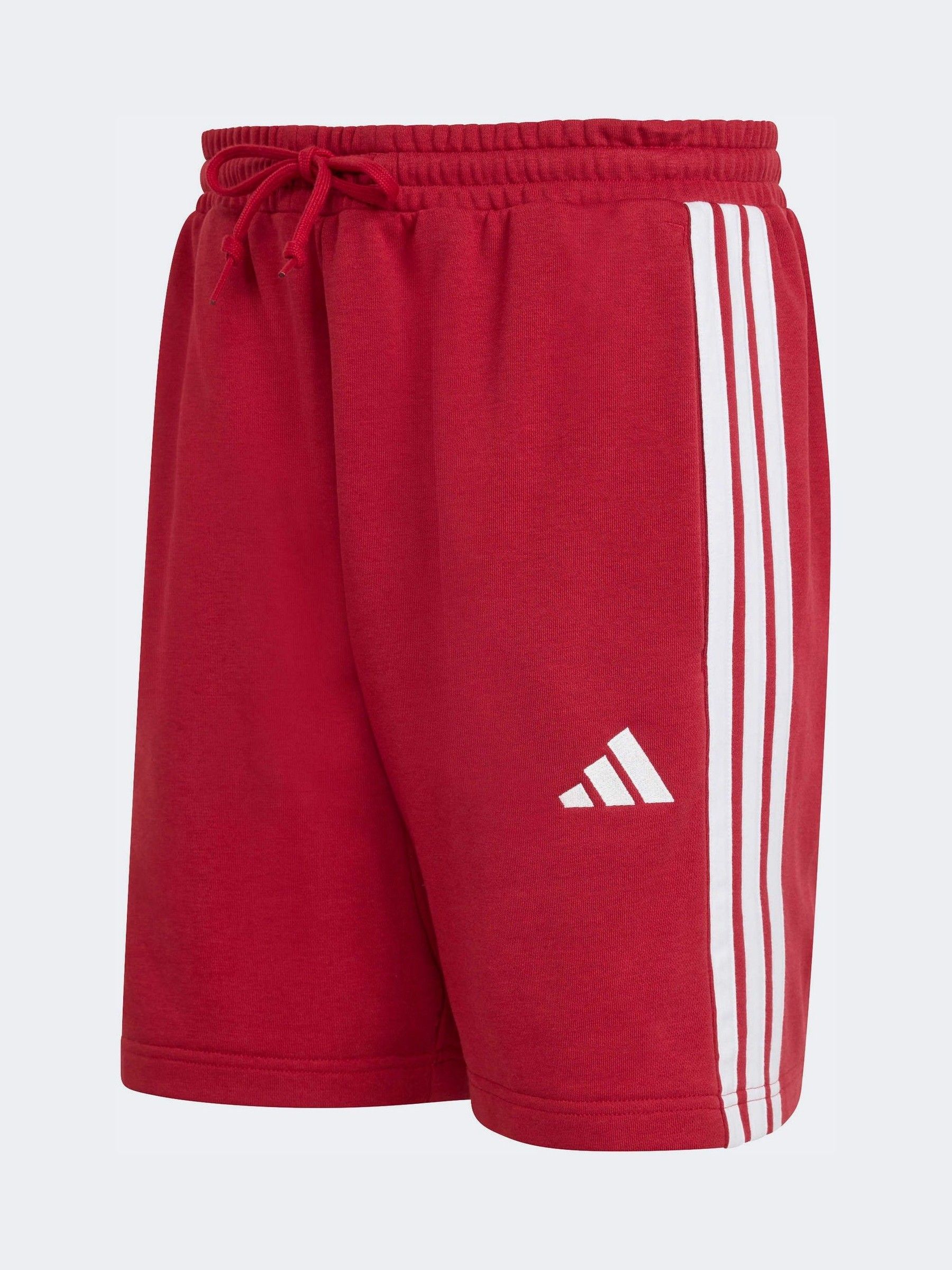 Buy adidas Dark Red Essentials Three Stripes French Terry Shorts
