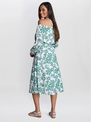 Gina Bacconi Green Ryan Off Shoulder Midi Dress - Imagen 2 de 5