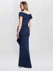 Gina Bacconi Blue Victoria Maxi Dress With Side Ruching - Image 2 of 6