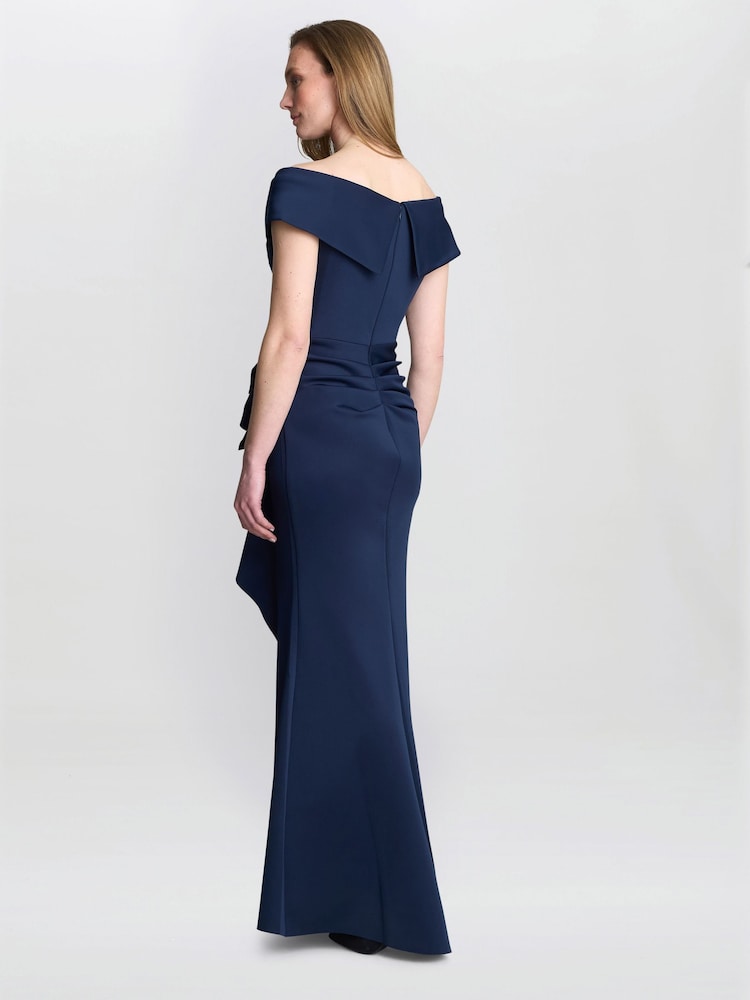 Gina Bacconi Blue Victoria Maxi Dress With Side Ruching - Image 2 of 6