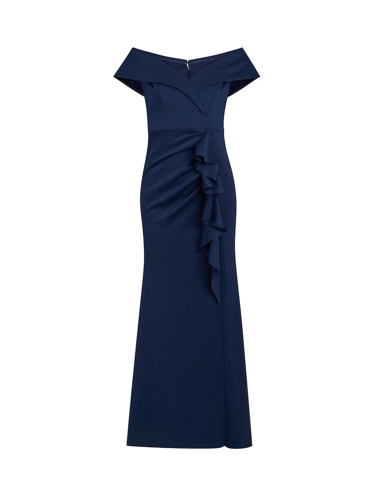 Gina Bacconi Blue Victoria Maxi Dress With Side Ruching - Image 6 of 6