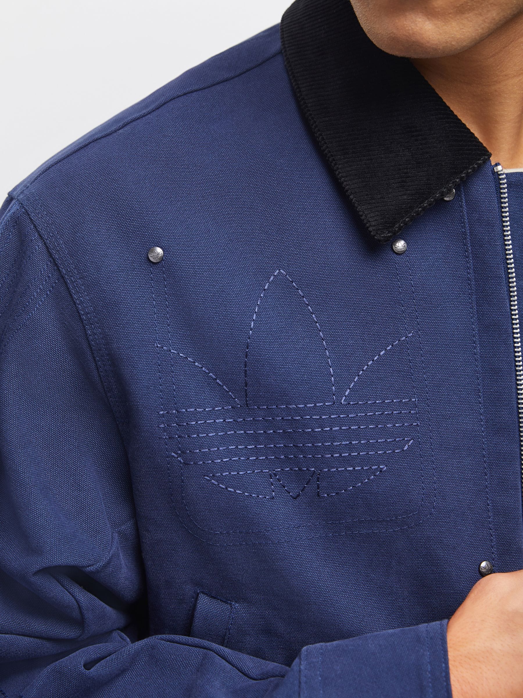 Buy adidas Originals Blue Premium Essentials Bomber Jacket from