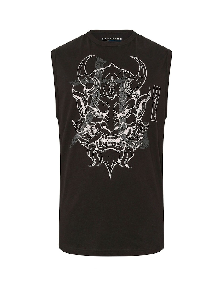 BadRhino Big & Tall Black Japanese Demon Muscle Vest - Image 1 of 2
