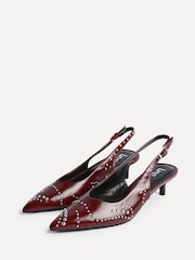 Linzi Red Crave Studded Kitten Heel Courts Shoes - Image 5 of 6