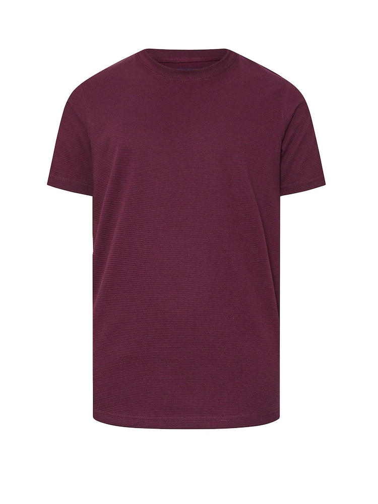 أحمر - BadRhino Big & Tall Ottoman Textured T-Shirt - صورة 1 من 2