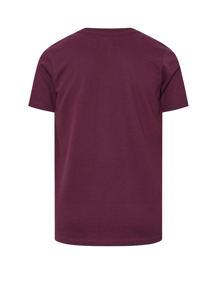 BadRhino Big & Tall Red Ottoman Textured T-Shirt - Image 2 of 2 BadRhino Big & Tall Red Ottoman Textured T-Shirt - Image 2 of 2