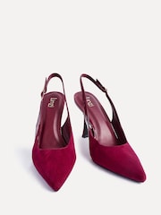 Linzi Red Wink Suede And Patent Mix Court Heels - Image 3 of 5