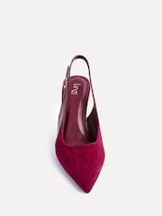Linzi Red Wink Suede And Patent Mix Court Heels - Image 4 of 5