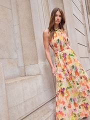 Star by Julien MacDonald Orange Pleated Halter Dress - Image 4 of 5