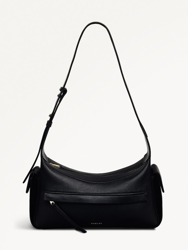 Radley Small The Fitzrovia Zip Top Shoulder Black Bag - Image 1 of 4