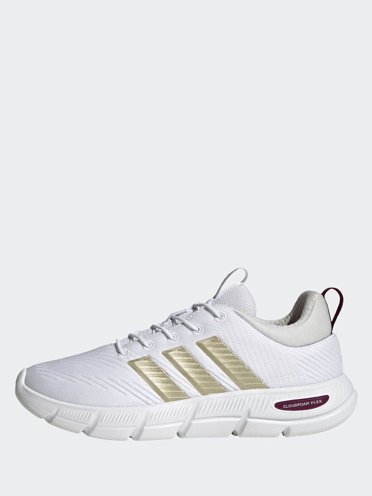 adidas White Cloudfoam Flex Elastic Laces Trainers - Image 2 of 9 adidas White Cloudfoam Flex Elastic Laces Trainers - Image 2 of 9