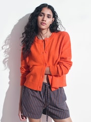 Hush Brown Margot Cotton Stripe Pull On Shorts - Image 5 of 6