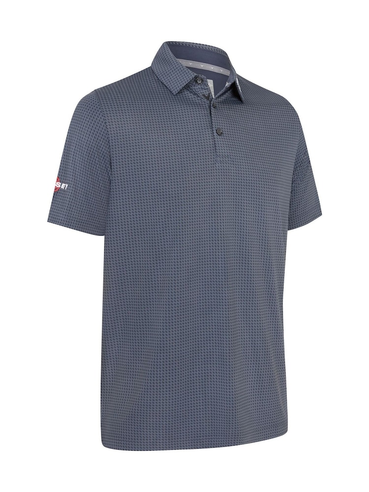 Callaway Apparel Odyssey Print Black Polo Shirt - Image 1 of 2 Callaway Apparel Odyssey Print Black Polo Shirt - Image 1 of 2