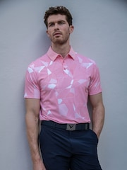 Callaway Apparel Pink Kick Flip Print Polo Shirt - Image 1 of 6