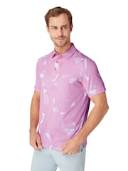 Callaway Apparel Pink Kick Flip Print Polo Shirt - Image 4 of 6