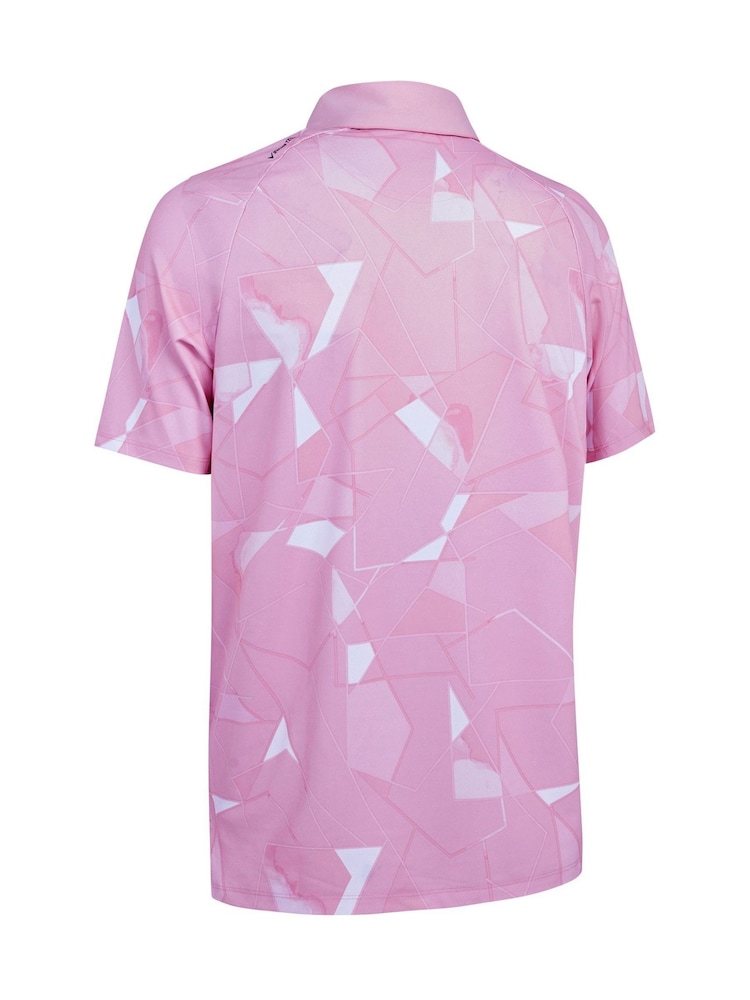 Callaway Apparel Pink Kick Flip Print Polo Shirt - Image 6 of 6