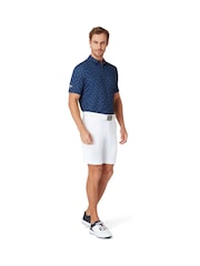Callaway Apparel Large Blue All-Over Chev Printed Polo Shirt - Imagen 3 de 5