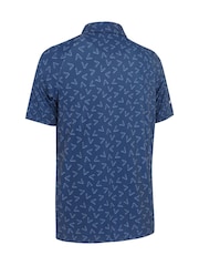 Callaway Apparel Large Blue All-Over Chev Printed Polo Shirt - Imagen 5 de 5