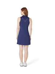 Callaway Apparel Blue Flounce Dress with Mesh - Image 3 of 5