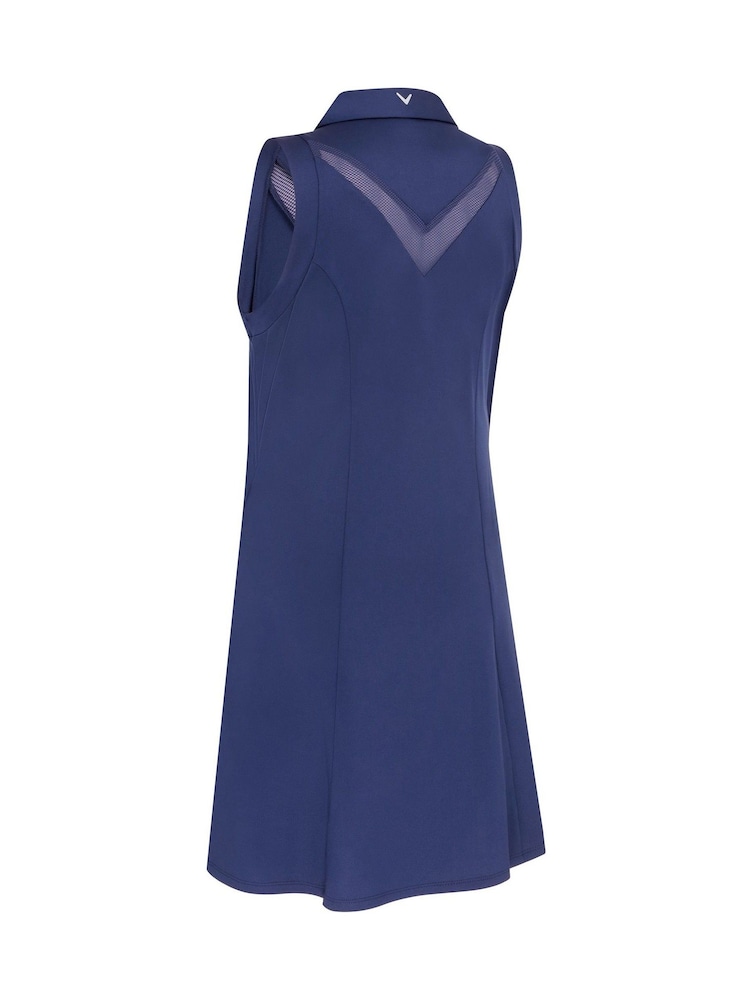 Callaway Apparel Blue Flounce Dress with Mesh - Image 5 of 5