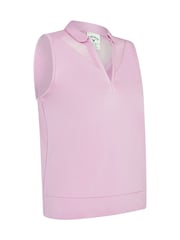 Callaway Apparel Pink Waist Length Mesh Detail Sleeveless Polo Shirt - Image 1 of 2