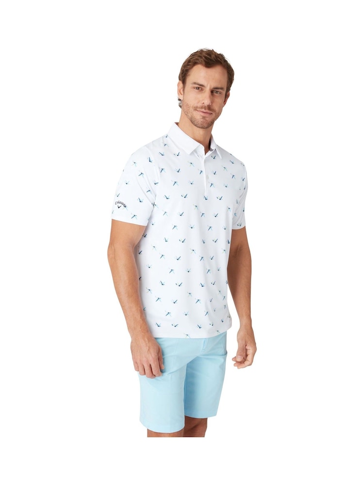 Callaway Apparel All-Over Birdie White Polo Shirt - Imagen 2 de 6