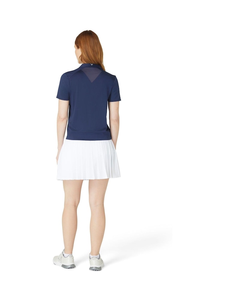 Callaway Apparel Blue Waist Length Mesh Detail Short Sleeve Polo Shirt - Image 2 of 5