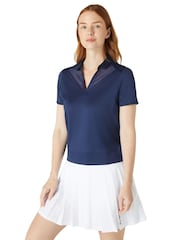 Callaway Apparel Blue Waist Length Mesh Detail Short Sleeve Polo Shirt - Image 3 of 5