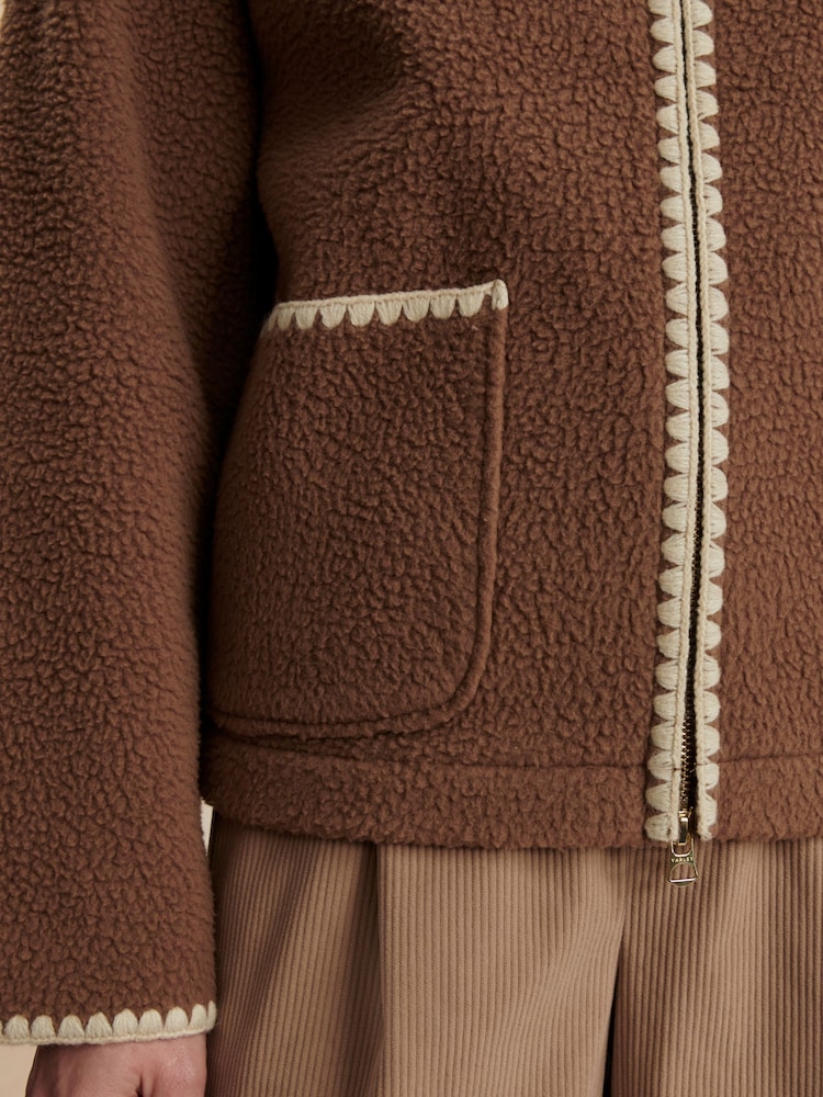 Varley Brown Ruiko Zip Through Fleece - Image 8 of 8