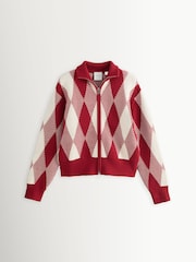 Varley Red Dahlia Karina Jacquard Knit Jacket - Image 12 of 12