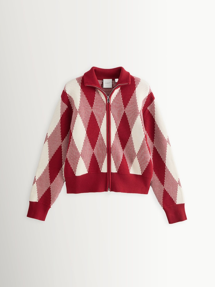 Varley Red Dahlia Karina Jacquard Knit Jacket - Image 13 of 13