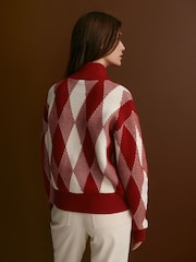 Varley Red Dahlia Karina Jacquard Knit Jacket - Image 2 of 12