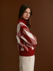 Varley Red Dahlia Karina Jacquard Knit Jacket - Image 3 of 12