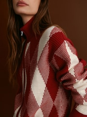 Varley Red Dahlia Karina Jacquard Knit Jacket - Image 8 of 12