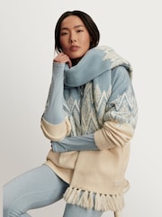 Varley Ashley Blue Hedda Fairisle Pattern Half Zip Jumper - Image 4 of 12