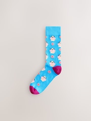 Perro original en azul/verde/rojo - Pack de 8 calcetines con patrón - Imagen 7 de 11