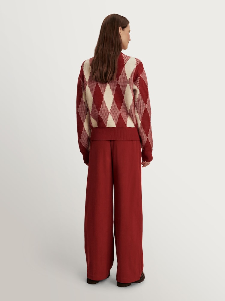 Varley Red Dahlia Floris Wide Leg Trousers - Image 2 of 5