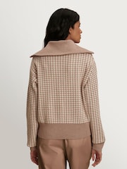 Varley Taupe Ablett Jacquard Knit Jacket - Image 2 of 9