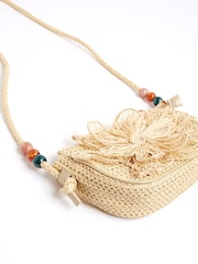 River Island Brown Raffia Flower Shoulder Bag - Image 3 of 5