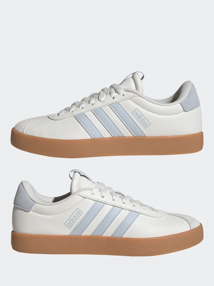 adidas Chalk White VL Court 3.0 Trainers - Image 2 of 10