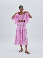 River Island Cropped Broderie Shirt - Imagem 1 de 4