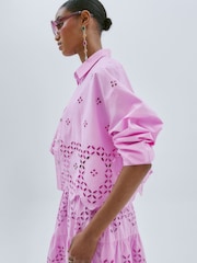 River Island Cropped Broderie Shirt - Imagem 3 de 4