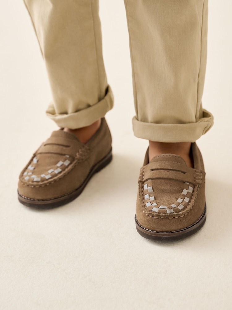 Tan Brown Standard Fit (F) Leather Loafers - Image 1 of 9