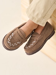 Tan Brown Standard Fit (F) Leather Loafers - Image 2 of 9