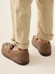 Tan Brown Standard Fit (F) Leather Loafers - Image 3 of 9