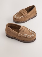 Tan Brown Standard Fit (F) Leather Loafers - Image 5 of 9
