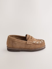 Tan Brown Standard Fit (F) Leather Loafers - Image 6 of 9